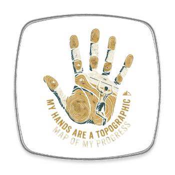 Calisthenics Hands - Square fridge magnet - white - Front