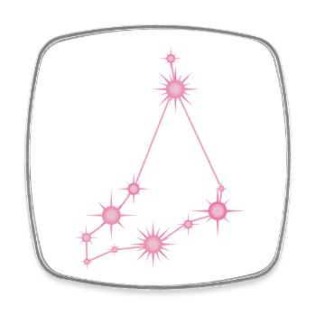 Steinbockstern Sternbild Tierkreis Pastellrosa - Viereckiger Kühlschrankmagnet - Weiß - Vorne