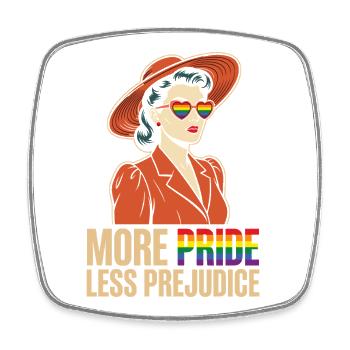 LGBTQ-Pride-Monat – Mehr Stolz, weniger Vorurteile - Viereckiger Kühlschrankmagnet - Weiß - Vorne