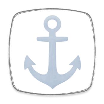 Minimalist nautical pastel anchor - Square fridge magnet - white - Front
