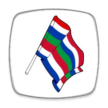 Schiermonnikoog-Flagge – Inselstolz - Viereckiger Kühlschrankmagnet - Weiß - Vorne