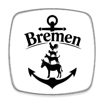 Bremen - Viereckiger Kühlschrankmagnet - Weiß - Vorne