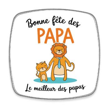 Bonne Fête des pères Papa Le meilleur des papas - Magnet carré - blanc - Devant