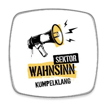 Sektor Wahnsinn - Viereckiger Kühlschrankmagnet - Weiß - Vorne