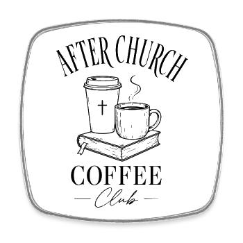 Church Coffee - Viereckiger Kühlschrankmagnet - Weiß - Vorne