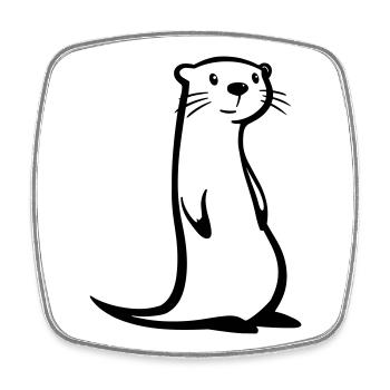 Otter - Viereckiger Kühlschrankmagnet - Weiß - Vorne