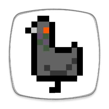 pigeon pixel - Magnet carré - blanc - Devant
