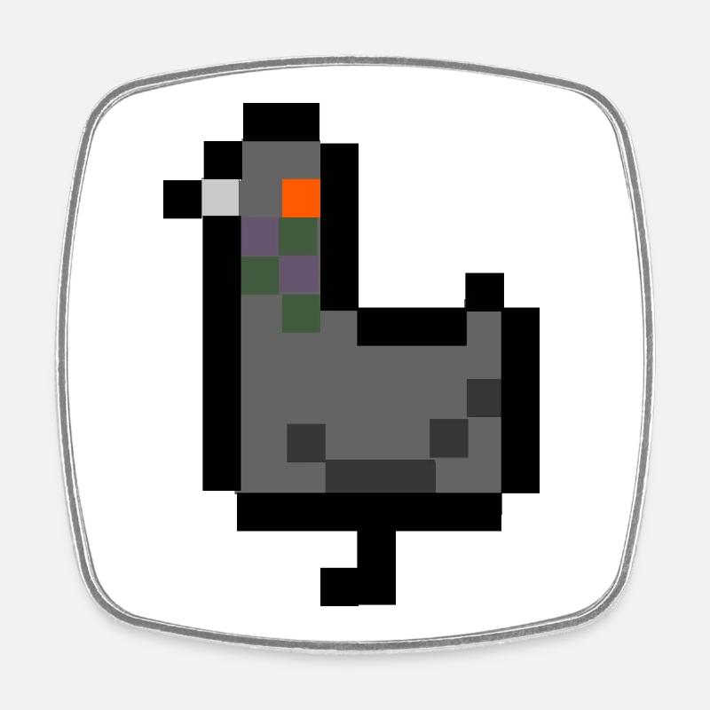 pixel pigeon - Square fridge magnet - white