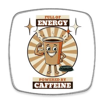 Coffee cup energy - Square fridge magnet - white - Front