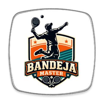 Bandeja Meister Tennis Schild - Viereckiger Kühlschrankmagnet - Weiß - Vorne