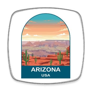 Art d’affiches de voyage vintage Arizona USA - Magnet carré - blanc - Devant