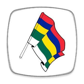 Terschelling-Flagge – Inselstolz - Viereckiger Kühlschrankmagnet - Weiß - Vorne