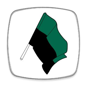 Drapeau de Texel – Fierté de l’île - Magnet carré - blanc - Devant