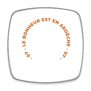 Happiness Is In Ardèche 07 T-Shirt Humor Gift - Square fridge magnet - white - Front