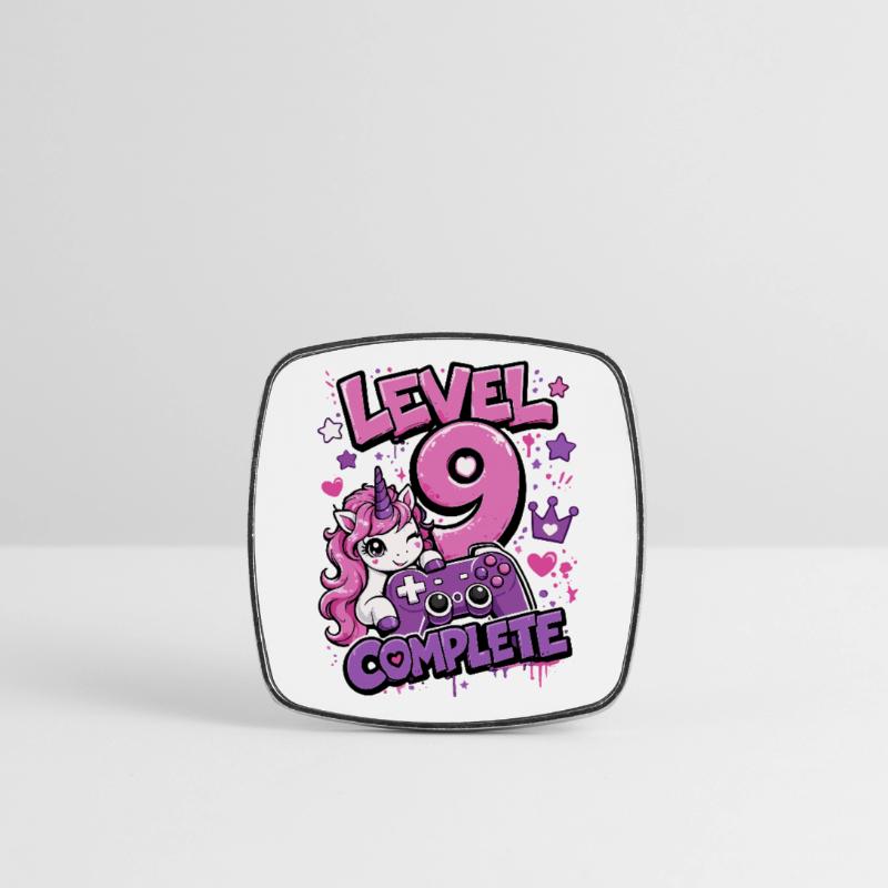 Level 9 Complete Einhorn Controller Mädchen  Viereckiger Kühlschrankmagnet