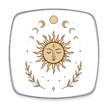 Mittsommer Sonne – Spirituelles Symbol - Viereckiger Kühlschrankmagnet - Weiß - Vorne