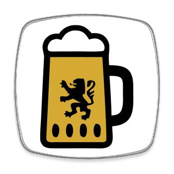 Beer Mug Bavaria Lions Coat of Arms Folk Festival - Square fridge magnet - white - Front