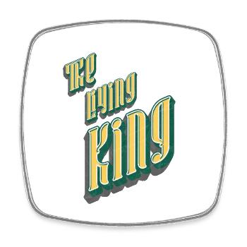 Vintage König Typo Retro - The living King - Square fridge magnet - white - Front