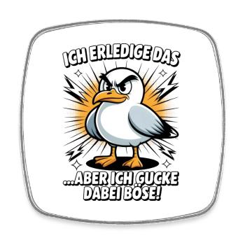 Lustiger Spruch Arbeit Büro Job Möwe - Viereckiger Kühlschrankmagnet - Weiß - Vorne
