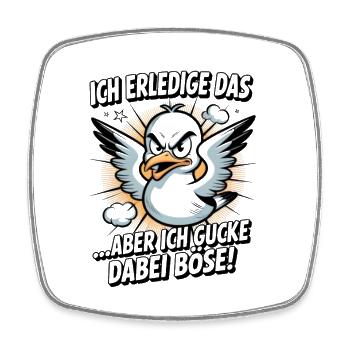 Ich erledige das  Möwe Witziger Vogel - Viereckiger Kühlschrankmagnet - Weiß - Vorne
