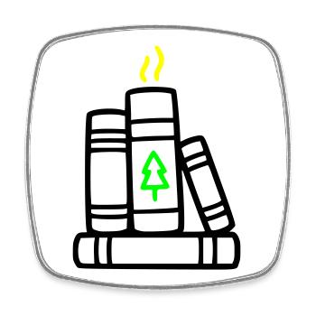 Bücherstapel Baum Natur Lesen Buchclub Wald - Viereckiger Kühlschrankmagnet - Weiß - Vorne