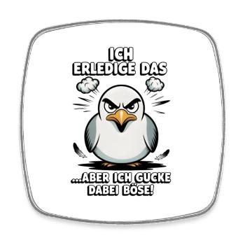 Möwe Seevogel Nen scheiss muss ich - Viereckiger Kühlschrankmagnet - Weiß - Vorne