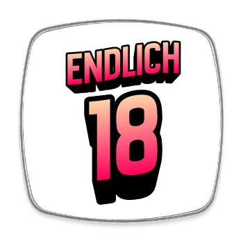 Endlich 18 Gradient Neon - Viereckiger Kühlschrankmagnet - Weiß - Vorne