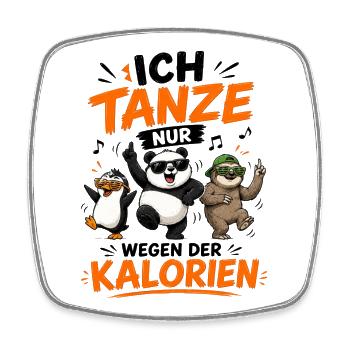 Tanzende Panda Kalorienparty - Viereckiger Kühlschrankmagnet - Weiß - Vorne