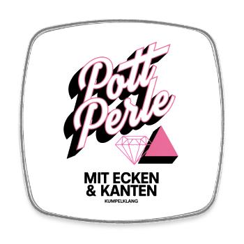 Pott Perle mit Ecken und Kanten - Viereckiger Kühlschrankmagnet - Weiß - Vorne