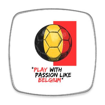 Belgien Retro Spielballon - Viereckiger Kühlschrankmagnet - Weiß - Vorne