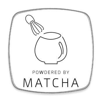 PowderedByMatcha - Viereckiger Kühlschrankmagnet - Weiß - Vorne