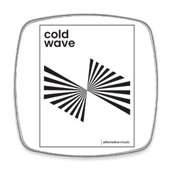 Design eines Cold-Wave-Musikplakats - Viereckiger Kühlschrankmagnet - Weiß - Vorne