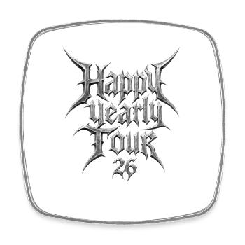 Happy Tour - Square fridge magnet - white - Front