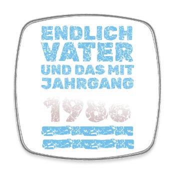 1986 - Viereckiger Kühlschrankmagnet - Weiß - Vorne