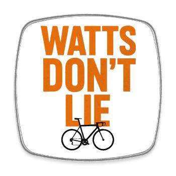 Watts ne ment pas : conception de la puissance du vélo - Magnet carré - blanc - Devant