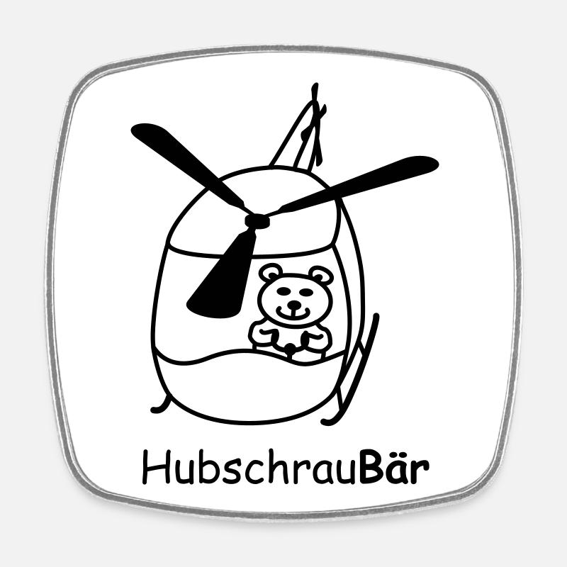 Hubschrau-Baer - Viereckiger Kühlschrankmagnet - Weiß