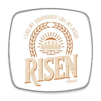 Sourdough Sunrise Rise Logo - Viereckiger Kühlschrankmagnet - Weiß - Vorne