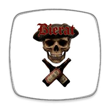 Skull Beer Bottles - Square fridge magnet - white - Front