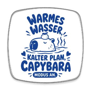 Warmes Wasser Capybara Modus - Viereckiger Kühlschrankmagnet - Weiß - Vorne
