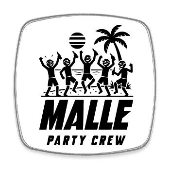 Malle Party Crew Urlaub - Viereckiger Kühlschrankmagnet - Weiß - Vorne