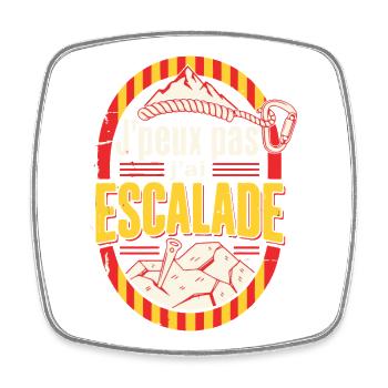 J'peux pas j'ai Escalade Motif Montagne - Magnet carré - blanc - Devant