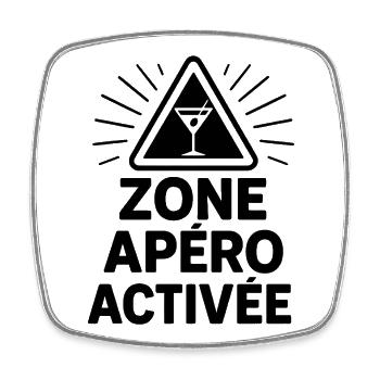Aperitif area activated - Square fridge magnet - white - Front