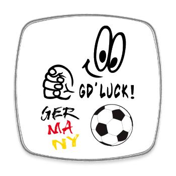 Fußball - Viereckiger Kühlschrankmagnet - Weiß - Vorne