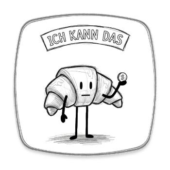 Ich Kann Das Croissant Held - Viereckiger Kühlschrankmagnet - Weiß - Vorne