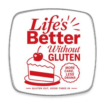 La vie est meilleure sans gluten - Magnet carré - blanc - Devant