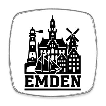 Emden Ostfriesland - Viereckiger Kühlschrankmagnet - Weiß - Vorne