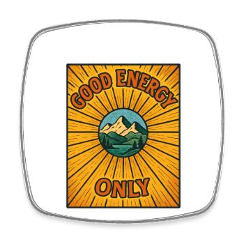 Good energy only mountain scenery - Square fridge magnet - white - Front