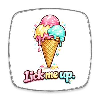 Eis schlecken  - Square fridge magnet - white - Front