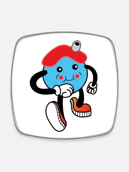 Bubble boy house - Square fridge magnet - white