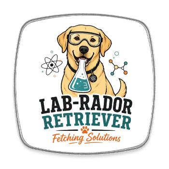 Lab-Rador Retriever Design – Labrador Forschung - Viereckiger Kühlschrankmagnet - Weiß - Vorne